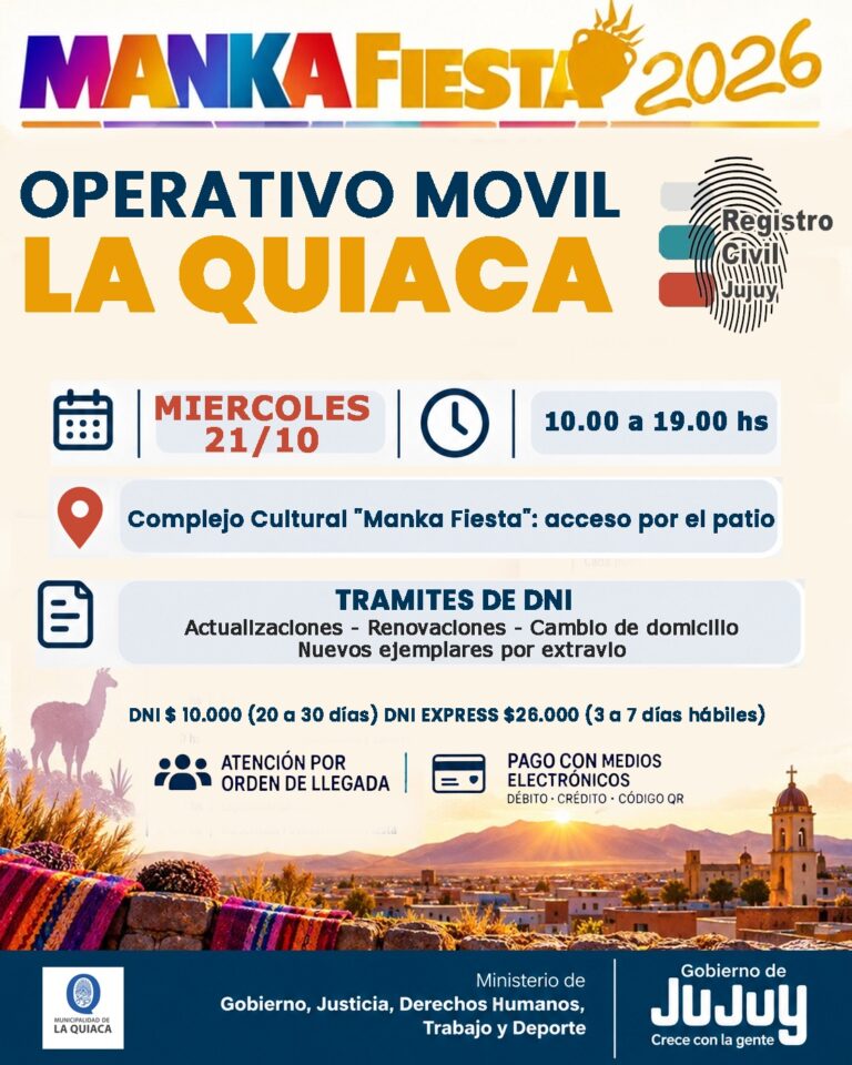 EL REGISTRO CIVIL ESTARÁ PRESENTE EN LA MANKA FIESTA CON UN OPERATIVO ESPECIAL DE ATENCIÓN